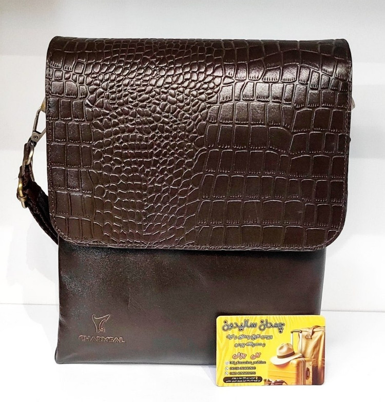 کیف رودوشی سرخونه دار چرم اصل گاوی