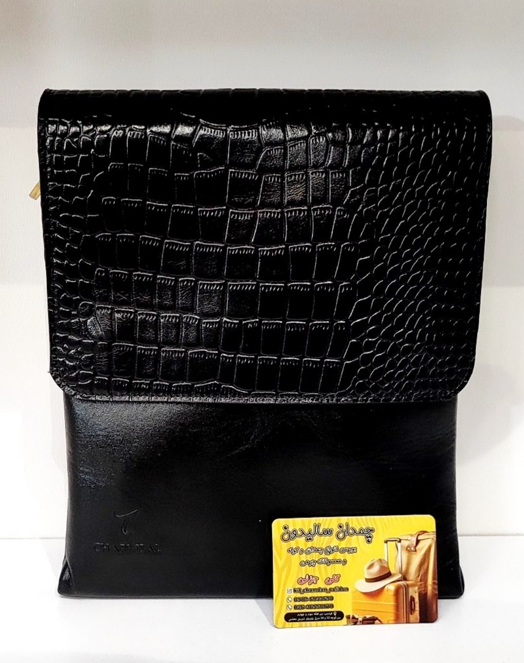 کیف رودوشی سرخونه دار چرم اصل گاوی